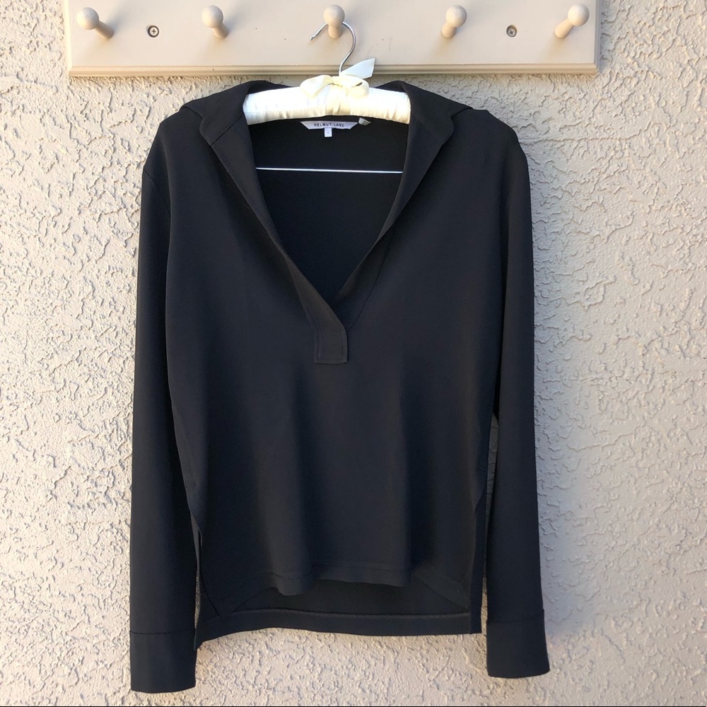 Helmut Lang Long Sleeve Top in Black Size Small